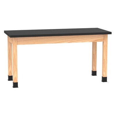 Diversified Woodcrafts PerpetuLab Book Compartment Rectangular Science Lab Table, 60" x 24", Oak (C7602BK30N)
