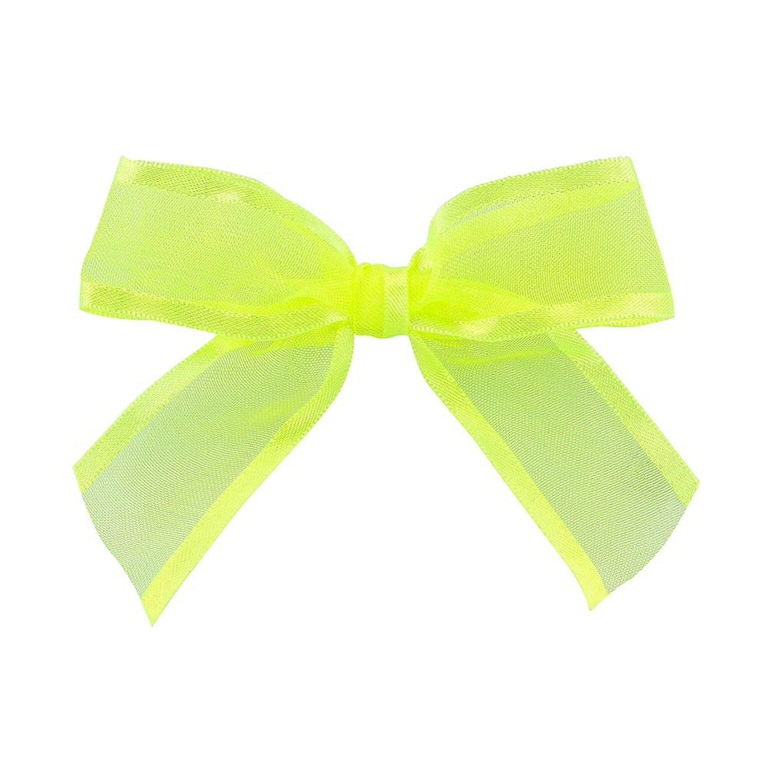 JAM Paper Satin Sheer Bows, Neon Yellow, 100/Pack (52640349162)
