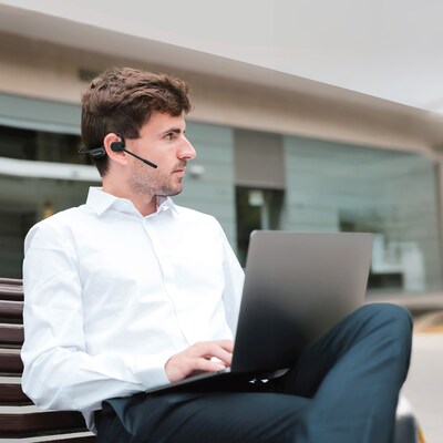OPN Sound Chat Pro Wireless Open-Ear Communication Headset with Microphone, Bluetooth, Black (OS5050BL)