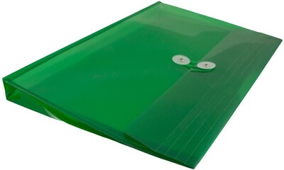 JAM Paper Premium Plastic Document File, 1 Pocket, Legal, Green, 3/Pack (219B1grx3)