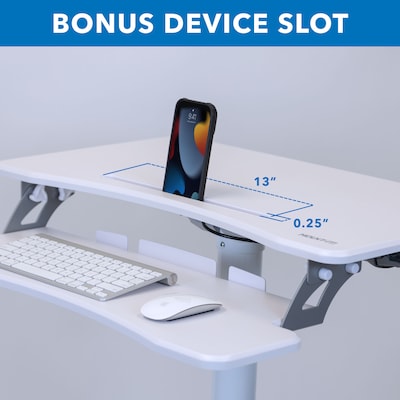 Mount-It! 28"W Adjustable Mobile Sit-Stand Computer Workstation, White (MI-7979W)
