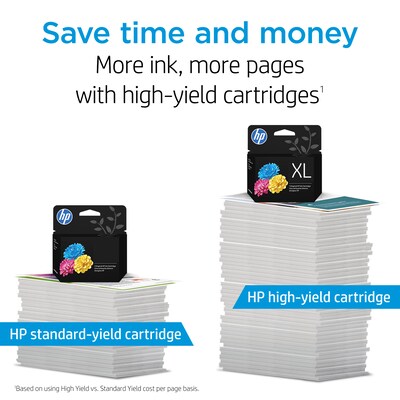 HP 62XL Tri-Color High Yield Ink Cartridge, Print Up to 415 Pages (C2P07AN#140)