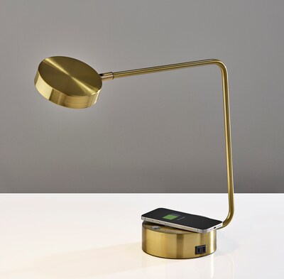 Adesso Viper Supercharger LED Desk Lamp, 15H, Antique Brass (2615-21)