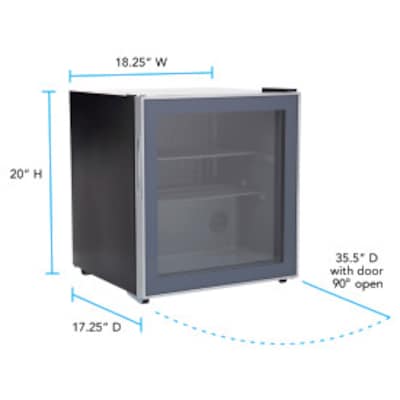 Avanti 1.6 Cu. Ft. Energy Star. Glass Door Refrigerator, Beverage Cooler, Black (ARBC17T2PG)