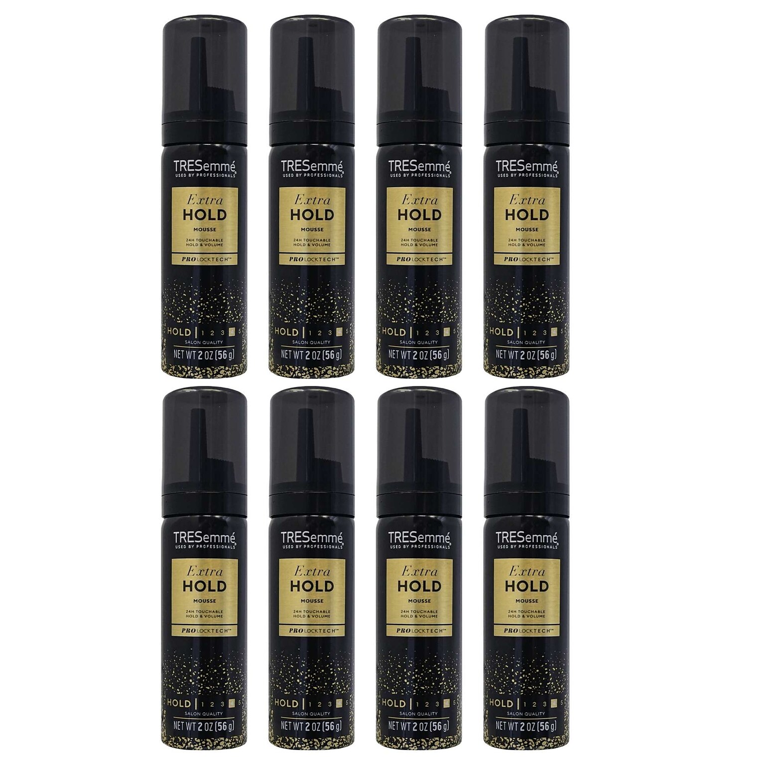 TRESemme Extra Firm Control Mousse, 2 oz Travel Size Bottle, 8 Bottles/Bag, 18 Bags/Carton