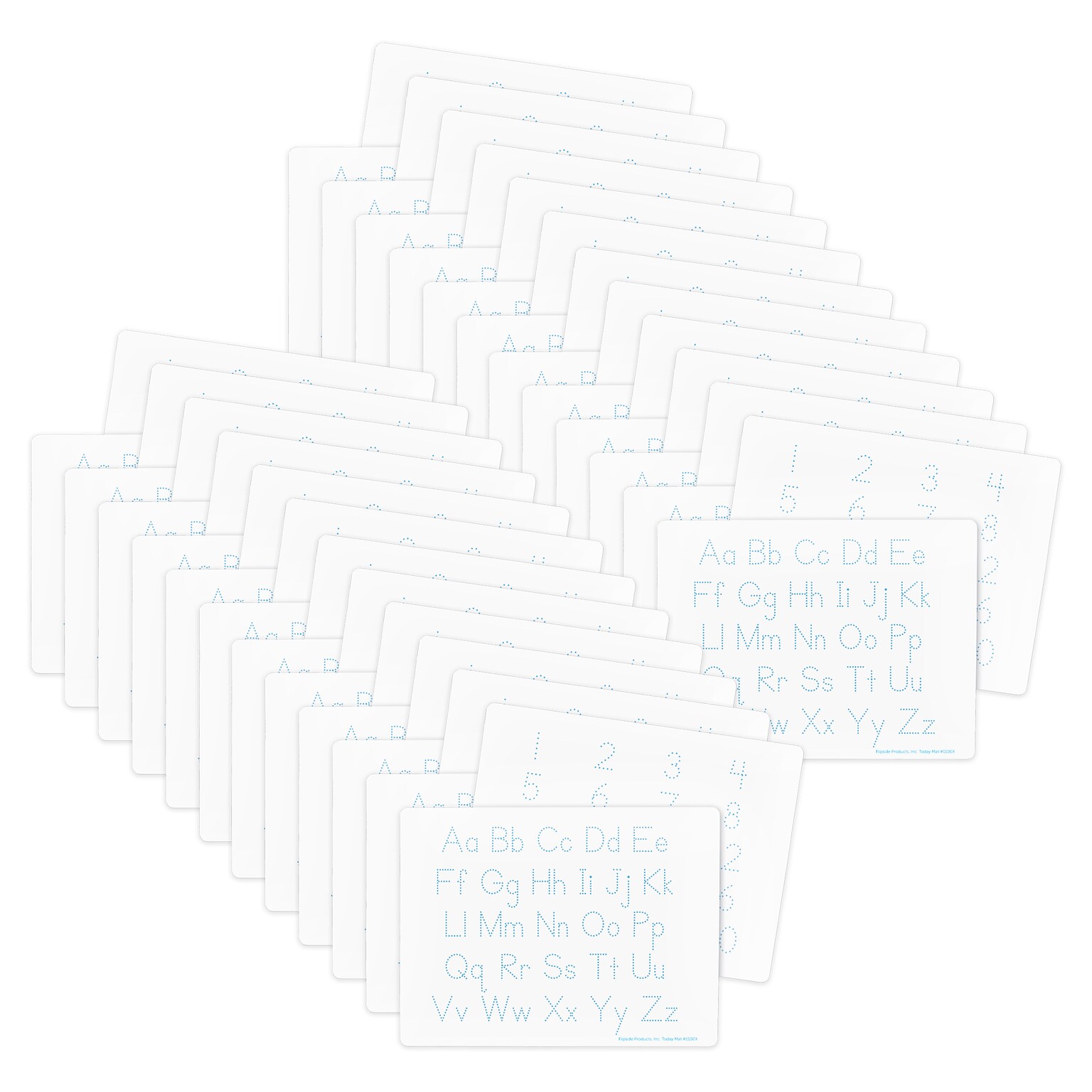 Flipside Products Double-Sided Dry Erase Learning Mat, 9 x 12, Letters & Numbers, 48/Pack (FLP20224)