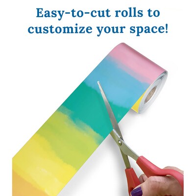 Carson-Dellosa Happily Ever Elementary Straight Bulletin Board Borders, 3" x 65', Watercolor, 3/Bundle (CD-108513-3)