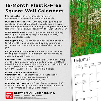 2026 BrownTrout Georgia Wild & Scenic 12" x 12" Monthly Wall Calendar (9798330703340)