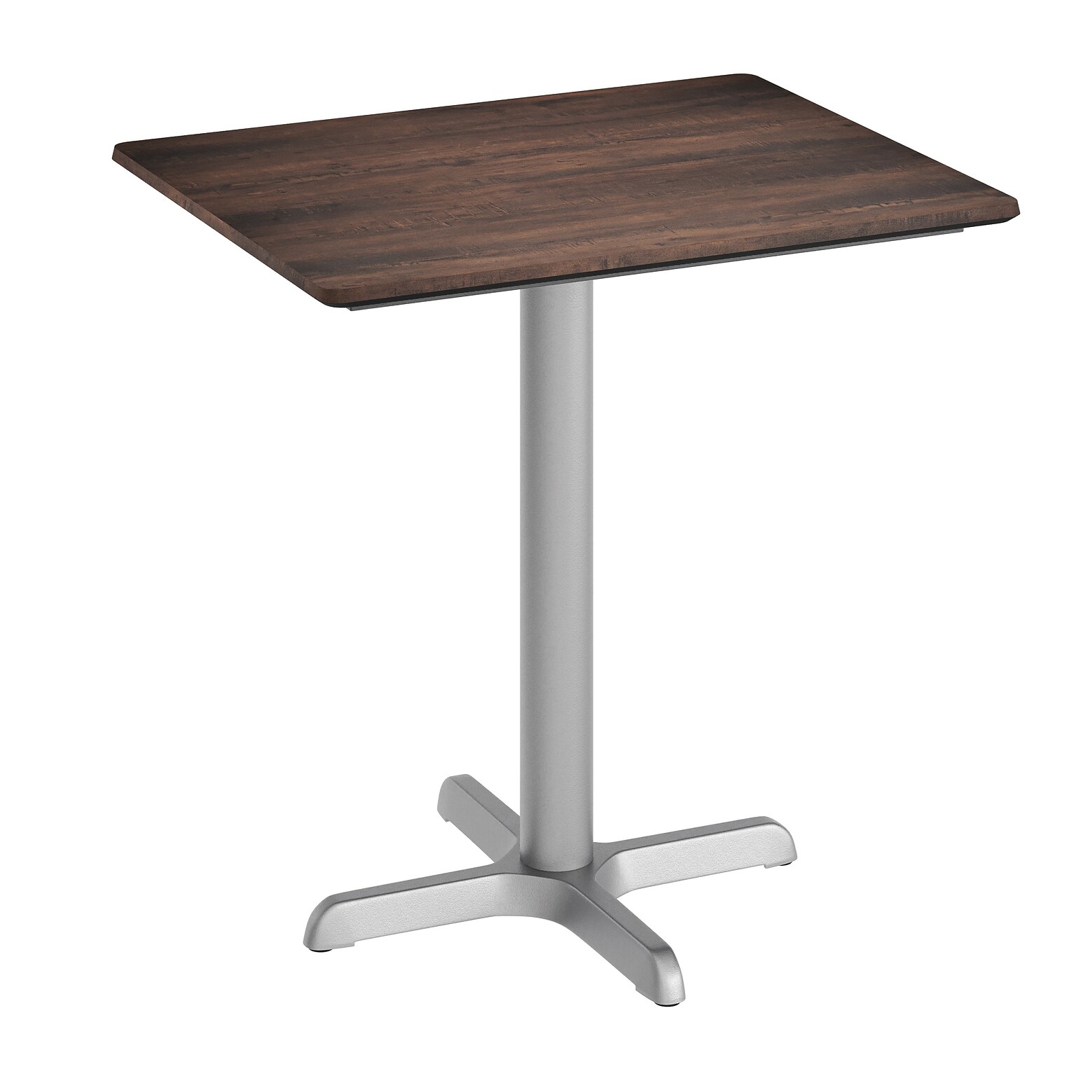 Flash Furniture Acadia Wooden Dining Table with X-Base, 23.75D x 29.75W, Dark Brown/Silver Base (ST2430WBRT2222S)