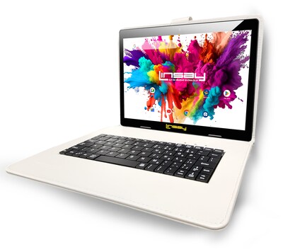 Linsay Octa Core 10.1" Tablet, 4GB RAM, 128GB Storage, Android 13, Bundled with Oracle Keyboard, Briefcase and Stylus Pen