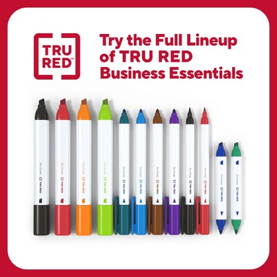 TRU RED™ Tank Dry Erase Markers, Chisel Tip, Black, 4/Pack (TR54559)