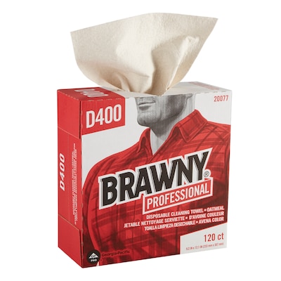Brawny Professional D400 DRC Wipers, Oatmeal, 120 Sheets/Box  (20077)