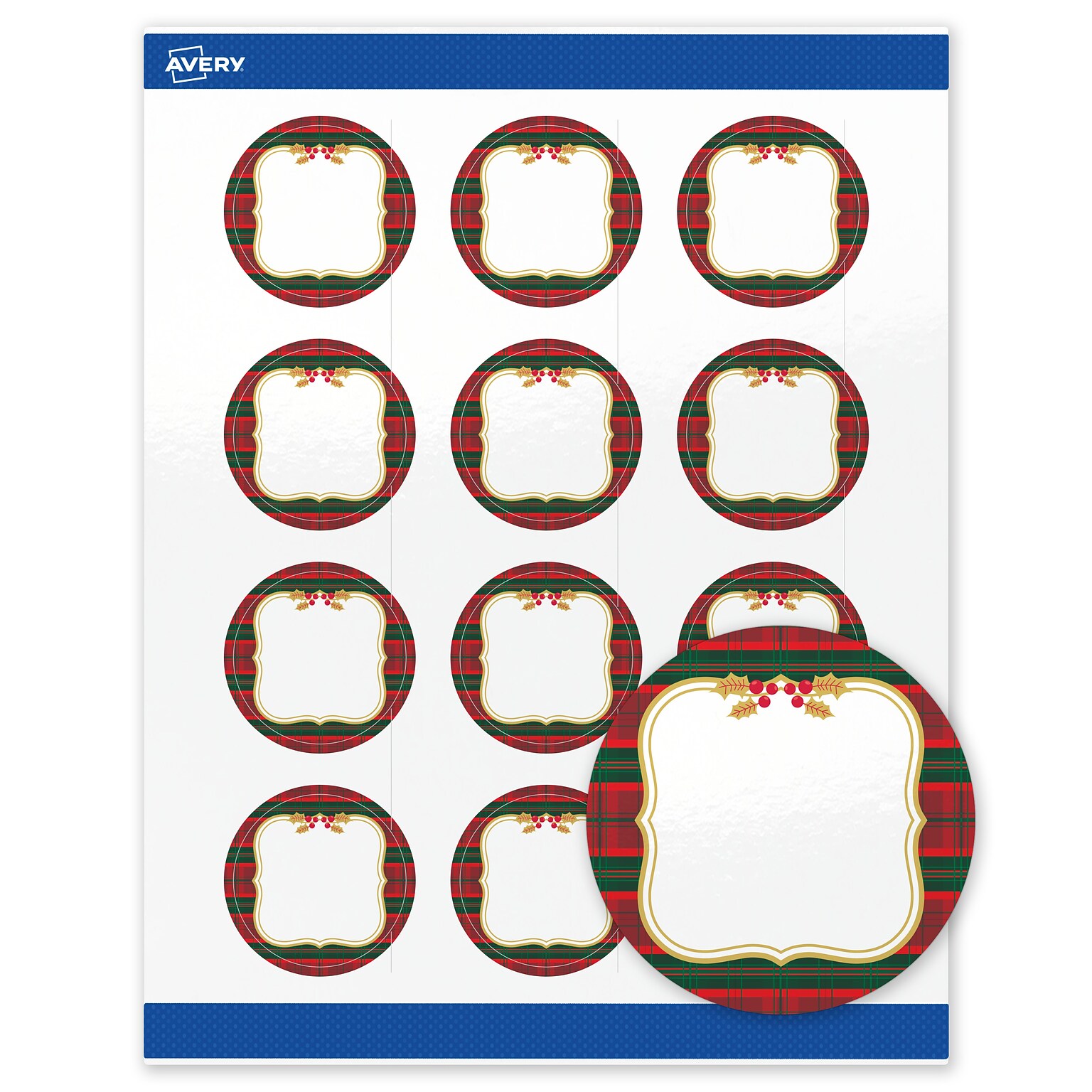 Avery Circle Multipurpose Labels, 2 Dia., White, 120/Pack (19479370513)