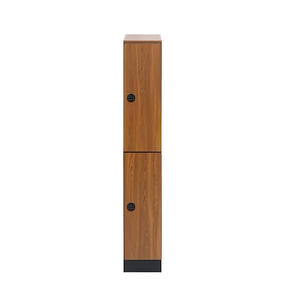 Alpine Industries 72" 2-Tier 1-Column Storage Locker, Oak (701-O-1--TPL-MK)