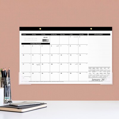 2027 AT-A-GLANCE 17.75" x 11" Monthly Desk Pad Calendar, White/Black (SK14-00-27)