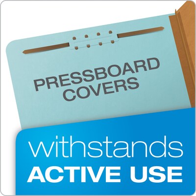 Pendaflex Heavy Duty Pressboard Classification Folder, 3-Dividers, 3 1/2" Expansion, Legal Size, Blue, 10/Box (29094)