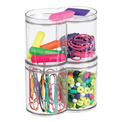 iDESIGN Stackable Plastic Dual Canister with Lid, Clear, 2/Pack (28209M2)