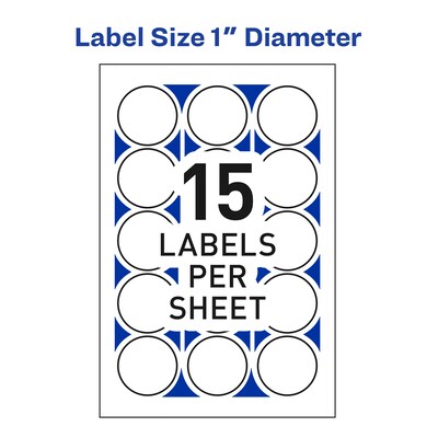 Avery Printable Laser/Inkjet Mailing Seals, 1" Diameter, White, 600 Labels Per Pack (13928/5247)