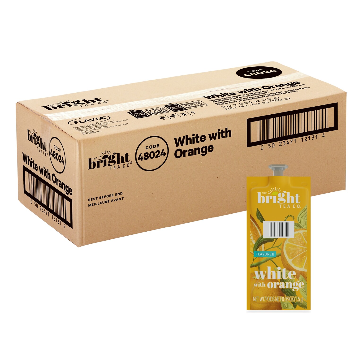 The Bright Tea Co. White Tea, Flavia Freshpack, 100/Carton (MDRB504)