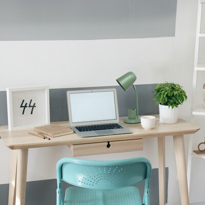 Simple Designs Sleek Essentials 15.75" LED Table Lamp, Sage Green (LT2128-SGE)