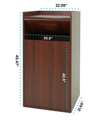 Alpine Industries Wood Trash Can, 40 Gallon, Mahogany (476-MA)