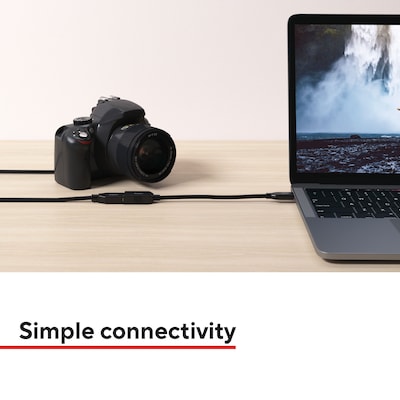 Staples TECH 6 ft. USB-A to Micro USB Type B Cable, Male to Male, Black (ST62441)