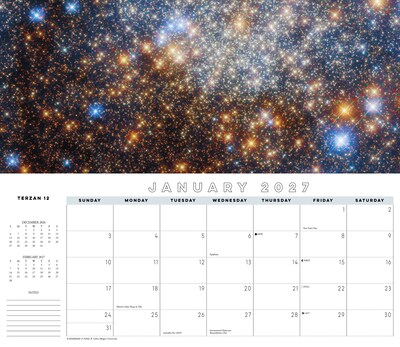2027 Willow Creek Astronomy 15" x 6.5" Monthly Wall Calendar, Assorted Colors (64498)