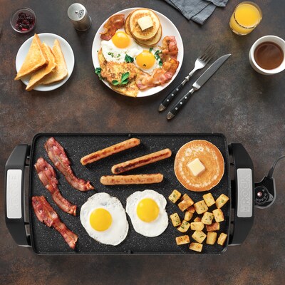 THE ROCK by Starfrit 16.5" x 9.75" Electric Reversible Griddle, Black (024427-002-0000)
