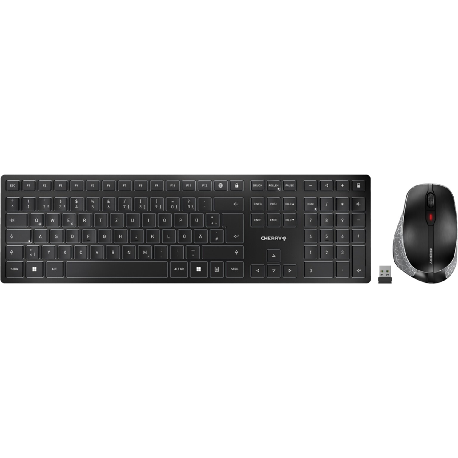 Cherry DW 9500 SLIM Wireless Keyboard and Optical Mouse Combo, Black/Gray (JD-9500US-2)