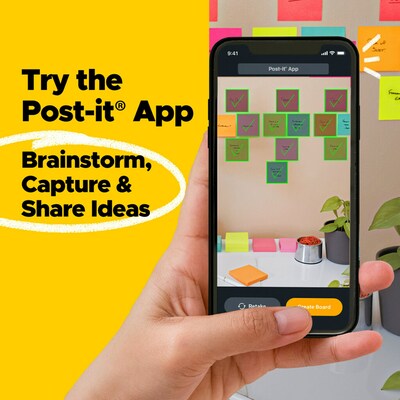 Post-it Super Sticky Notes, 3" x 3", Assorted Bright Colors, 70 Sheets/Pad, 8 Pads/Pack (654-8SSAP)