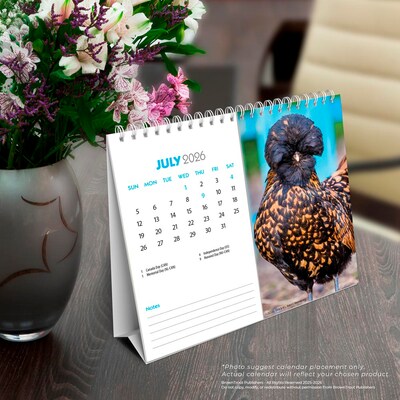 2026 BrownTrout Chickens 7.5" x 6" Monthly Desk Calendar (9798330702862)