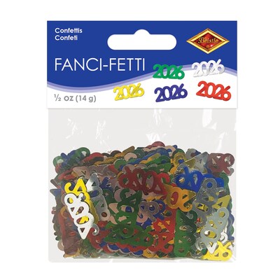 Beistle Fanci-Fetti New Year's Confetti, Multicolor, 4/Pack (50674-26)