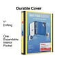 Staples® Better 1" 3 Ring View Binder with D-Rings, Yellow (19064)