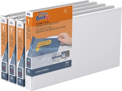 Davis Group QuickFit Heavy Duty 1 3-Ring Standard Binders, White, 4/Pack (95010L-04)