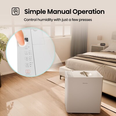 Hisense 50-Pint Portable Dehumidifier, 3-Speed, Covers up to 4500 sq. ft., White (ALDH50KP26)