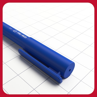 TRU RED™ Quick Dry Gel Pens, Fine Point, 0.5mm, Blue, 5/Pack (TR54469)