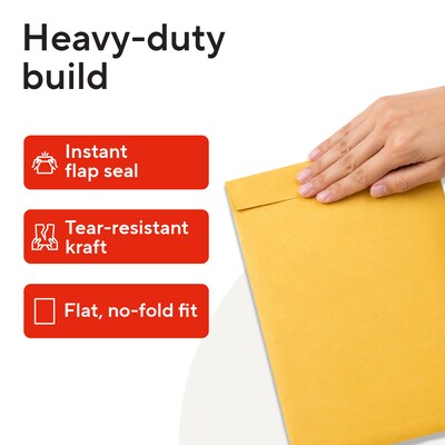 Staples Self Seal #13 1/2 Kraft Catalog Envelope, 10 x 13, Brown, 250/Box (ST486933-CC)