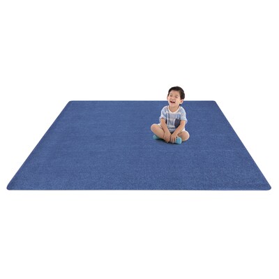Joy Carpets Just Kidding Polyester 6 x 6 Machine Tufted Rug, Blue (623P-01)
