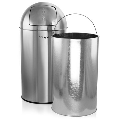 Elama Stainless Steel Indoor Trash Can with Swing Lid, 13 Gallon, Silver (938120088M)