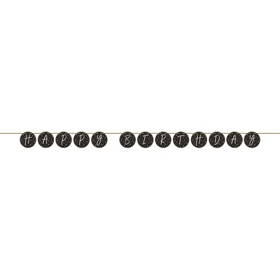 Creative Converting Golden Wishes Birthday Decor Kit, Black/Gold, 6/Pack (DTC9506E1A)
