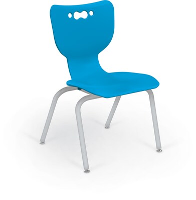 MooreCo 14 Hierarchy Student Chair with 4 Legs, Blue/Platinum Base (703673562041)