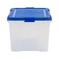 Iris WeatherPro 74 Qt. Latch Lid Storage Bin, Clear/Blue (500204)