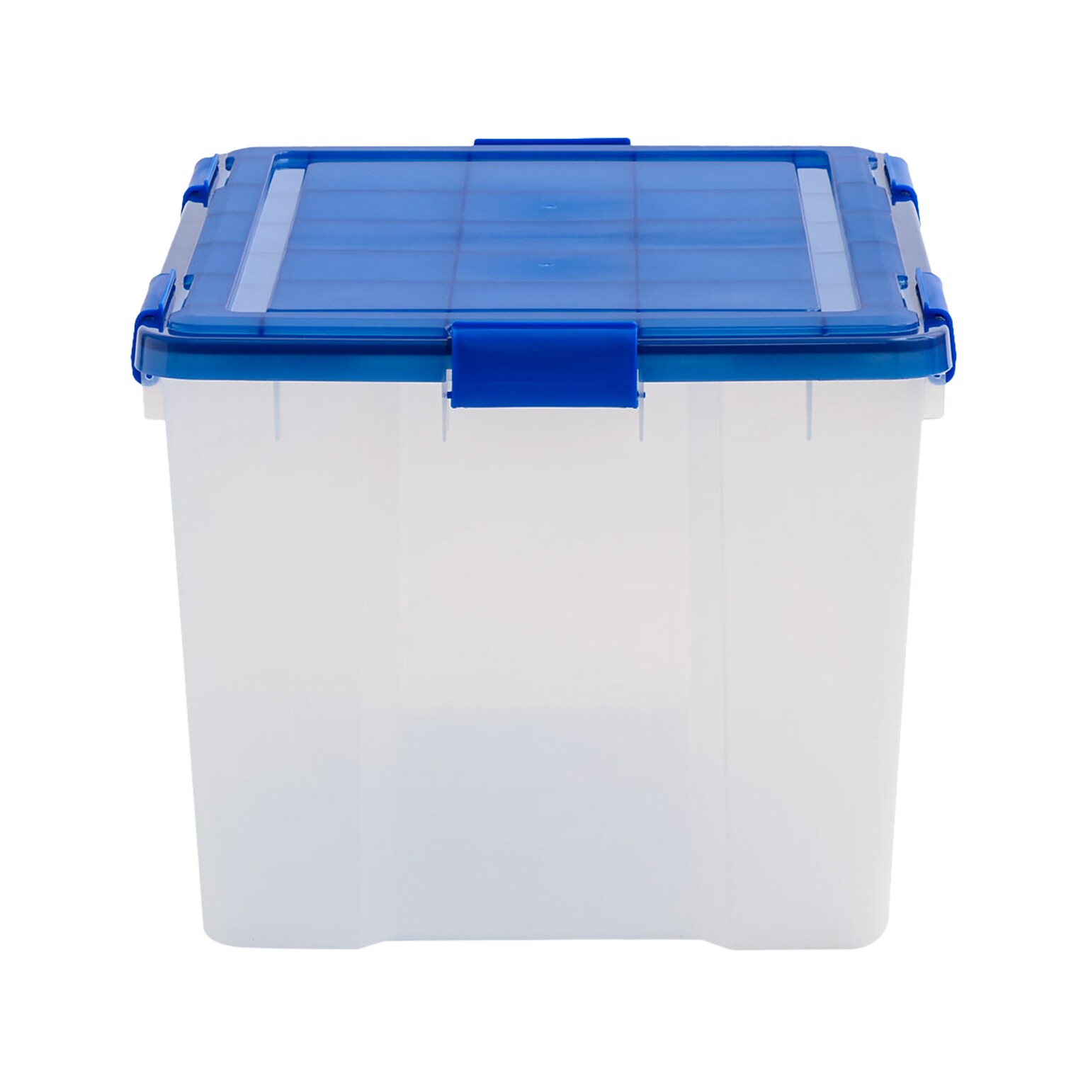 Iris WeatherPro 74 Qt. Latch Lid Storage Bin, Clear/Blue (500204)