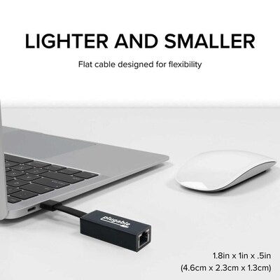 Plugable USB-C to Ethernet Adapter, Black (USBC-TE1000)