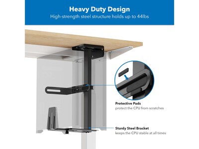 Mount-It! Steel CPU Rotating Heavy-Duty Under-Desk/Wall Mount, Matte Black (MI-7170)