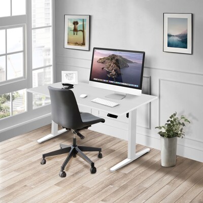 Mount-It! 55W Electric Adjustable Standing Desk, White (MI-18061)