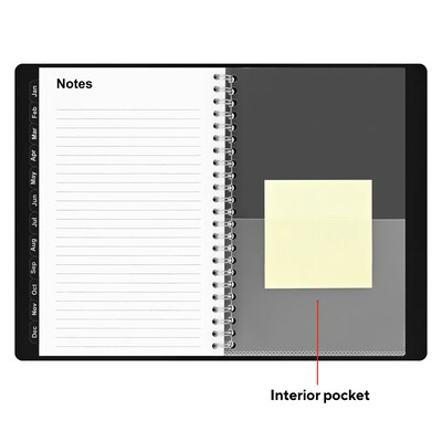 2027 Staples 5" x 8" Weekly & Monthly Appointment Book, Faux Leather Cover, Black (ST58454-27)
