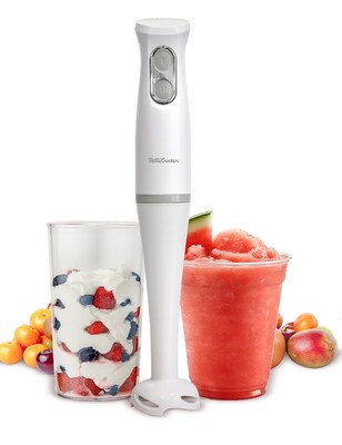 Betty Crocker Hand Blendes with Beaker & Lid, White (BC-4307W)