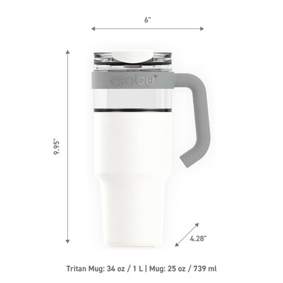 ASOBU Explorer Stainless Steel, 34 oz., White, (ADNASM80W)