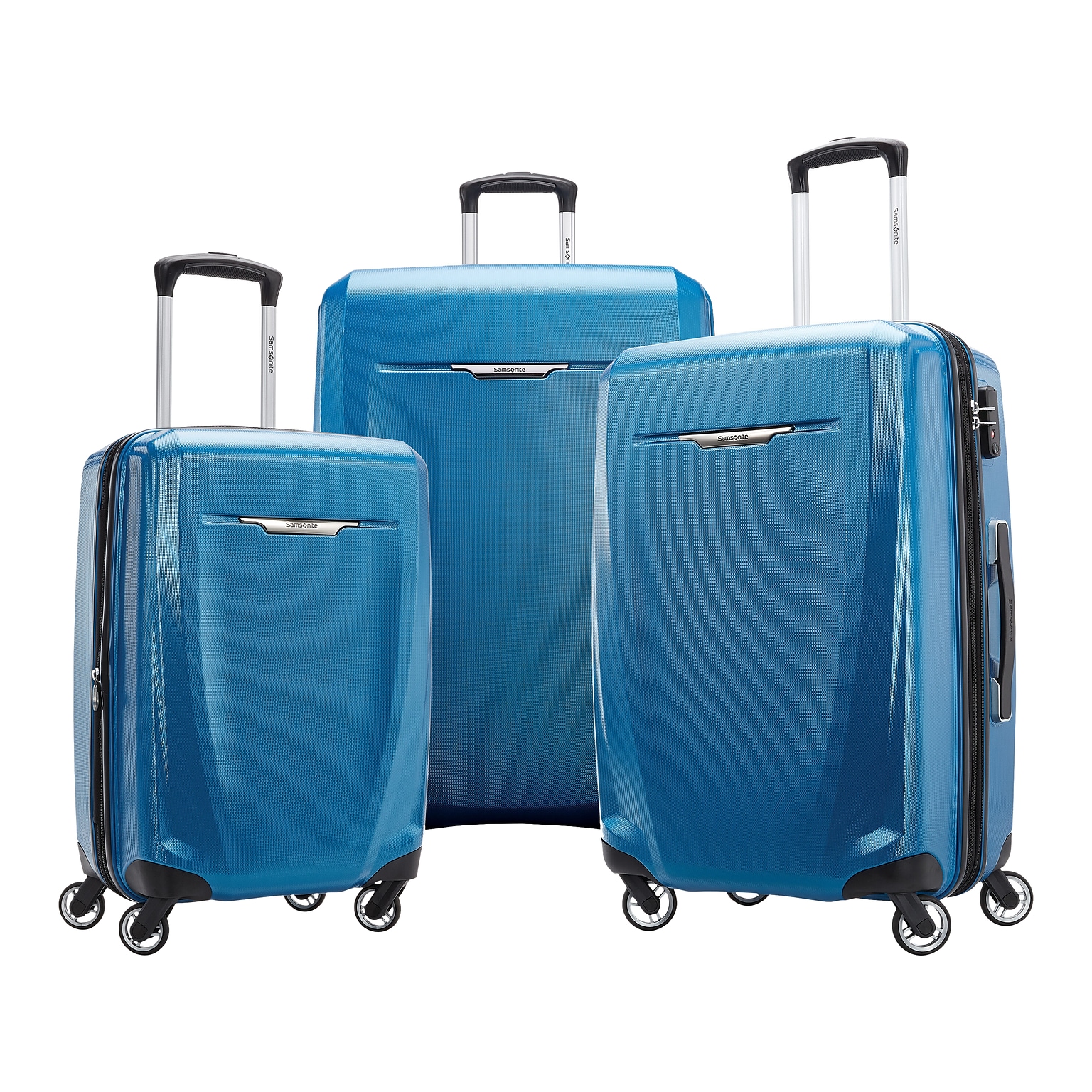 Samsonite Winfield 3 DLX Polycarbonate 3-Piece Luggage Set, Blue/Navy (120751-1112)